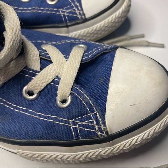 Converse All Star Low Tops Kids Size 2 Blue Shoes PRELOVED Chucks - Picture 14 of 15